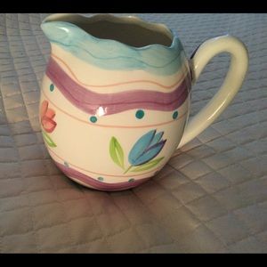 WORLD BAZAARS, INC Pitcher/Jug floral scalloped decorative